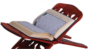 quran on a wood carrier